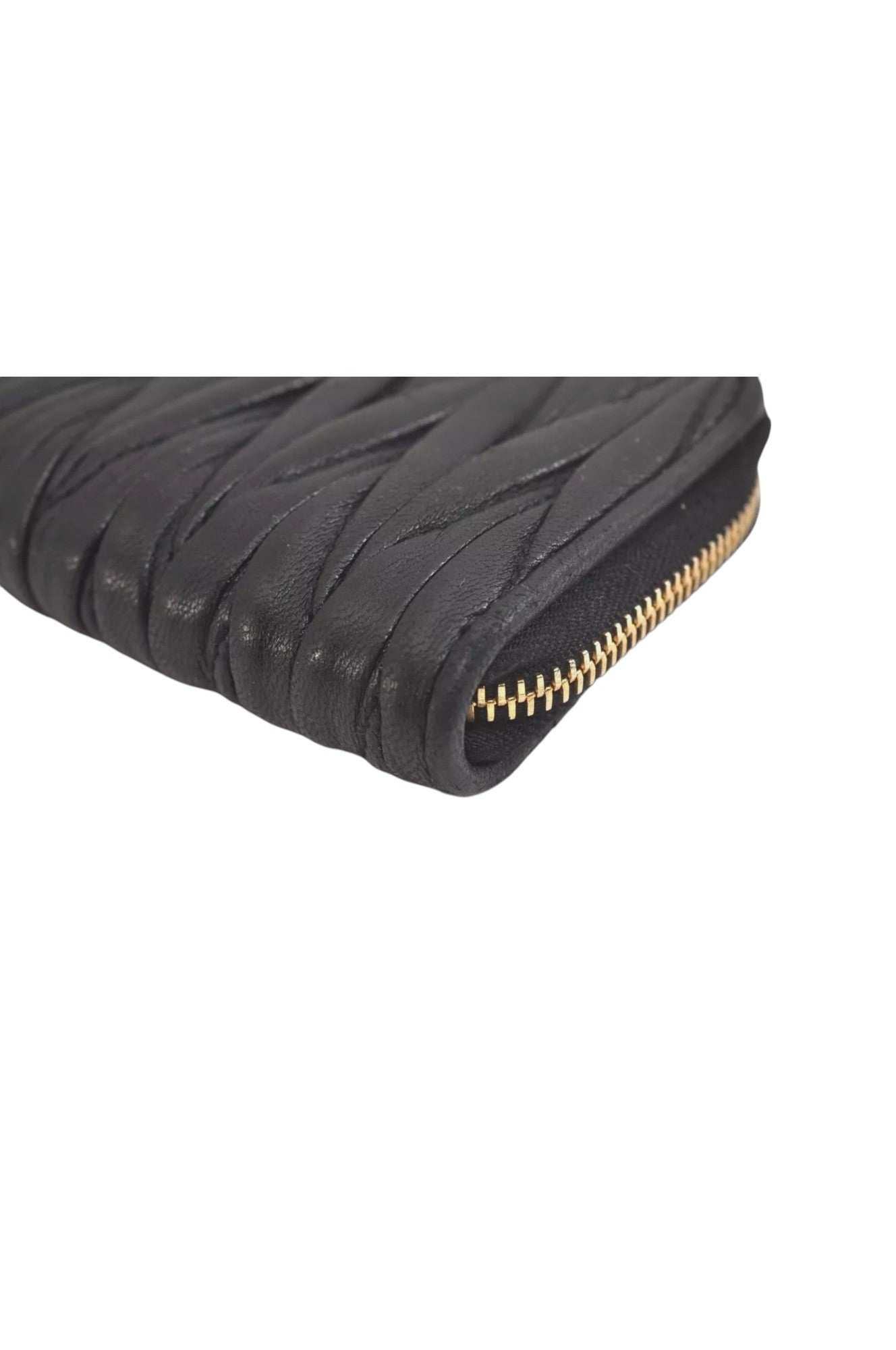 Authentic MIU MIU Vintage Matelasse Leather Coin Case Purse Black 8330L - Velora Luxury Fashion