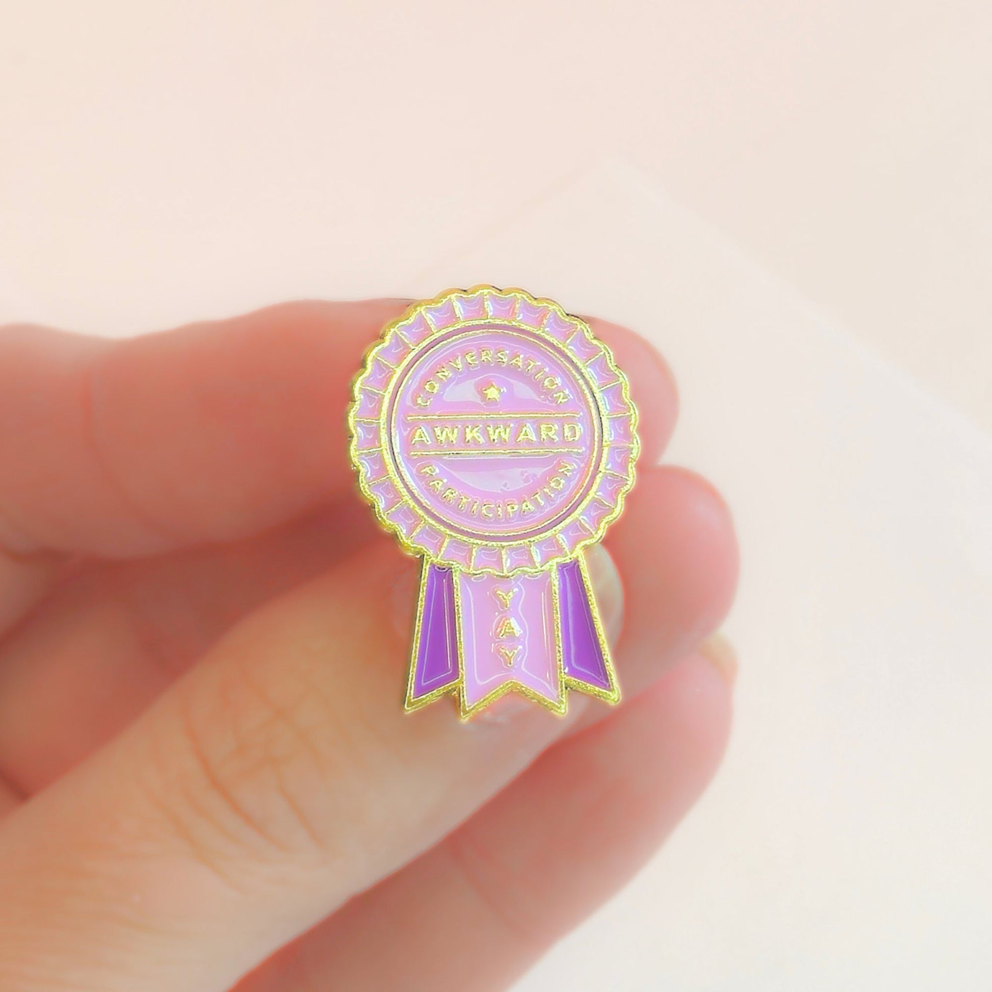 Awkward Conversation Participation (Award Ribbon) | Collectible Pin - Velora