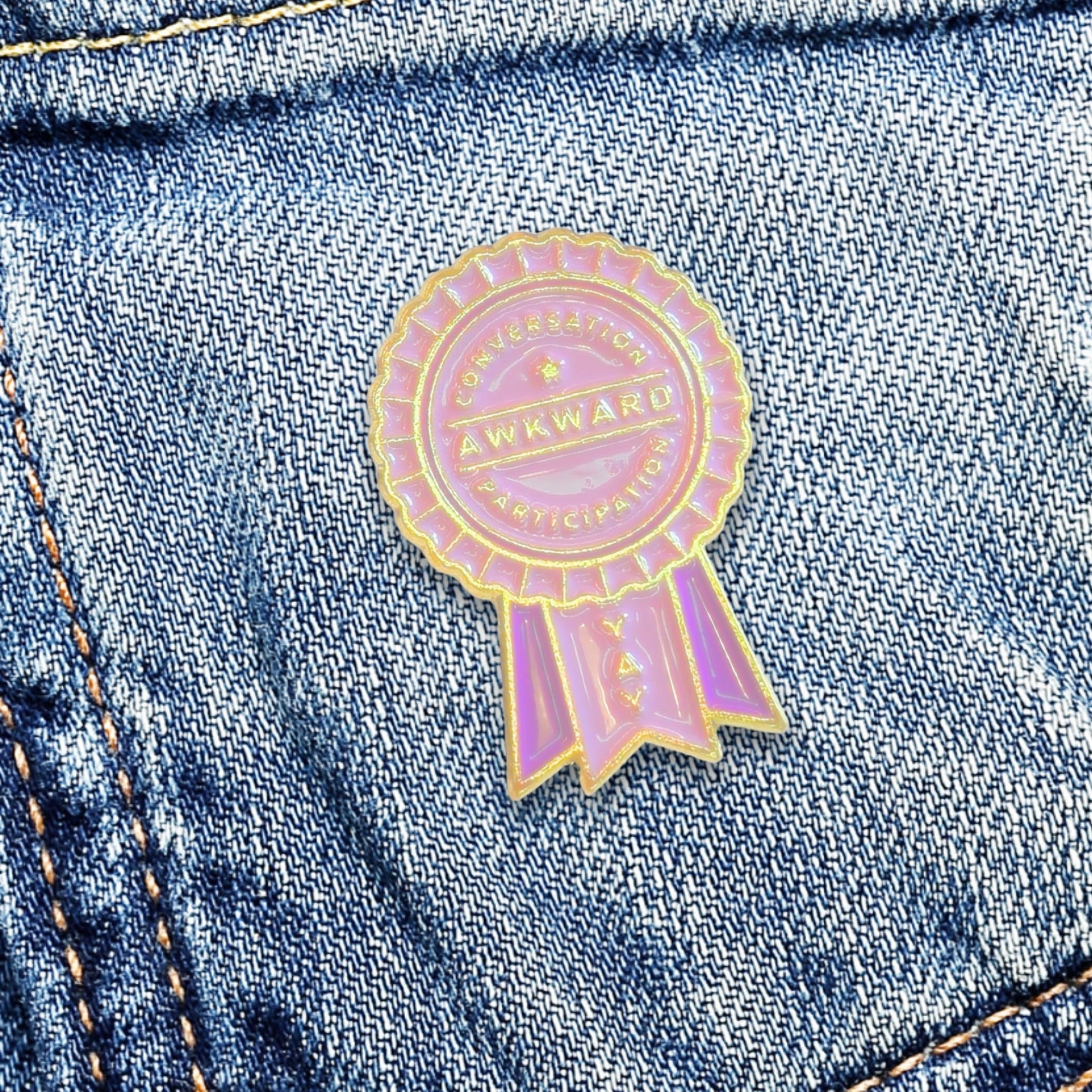 Awkward Conversation Participation (Award Ribbon) | Collectible Pin - Velora