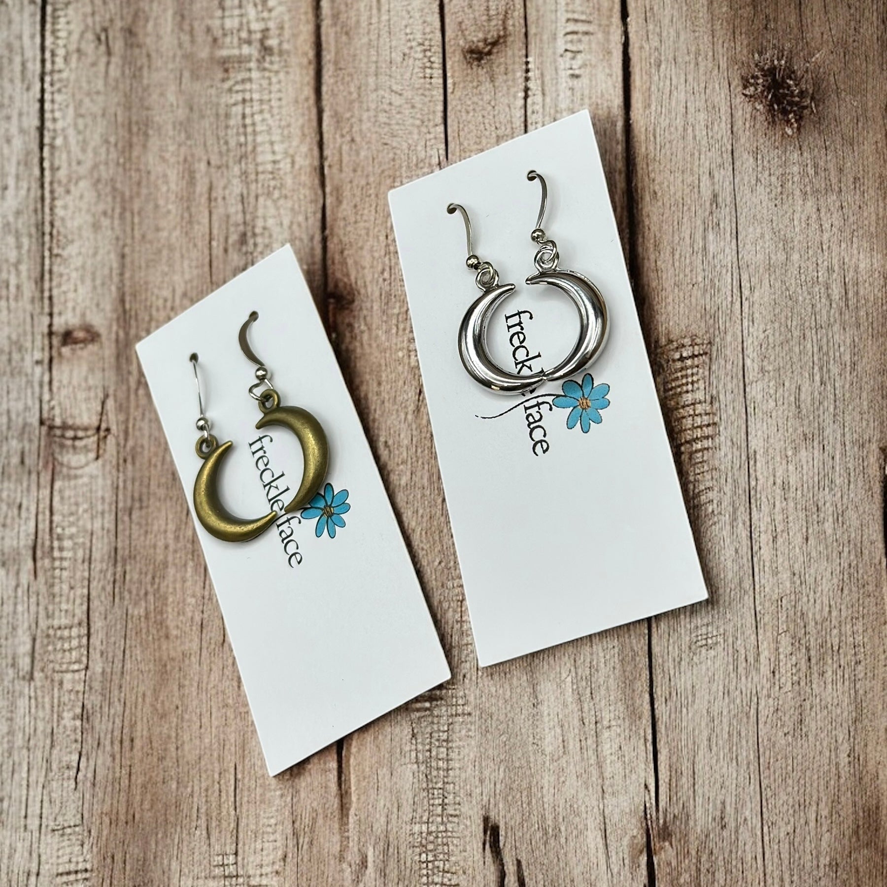 Bubble Moon Earrings - 3D Crescent Shape, Hypoallergenic, Nickel-free - Velora