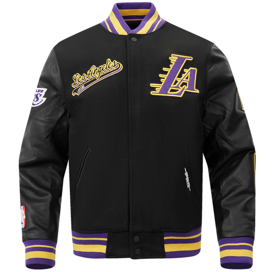 Los Angeles Lakers Script Tail Rib Wool Varsity - Velora