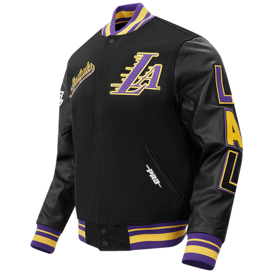 Los Angeles Lakers Script Tail Rib Wool Varsity - Velora