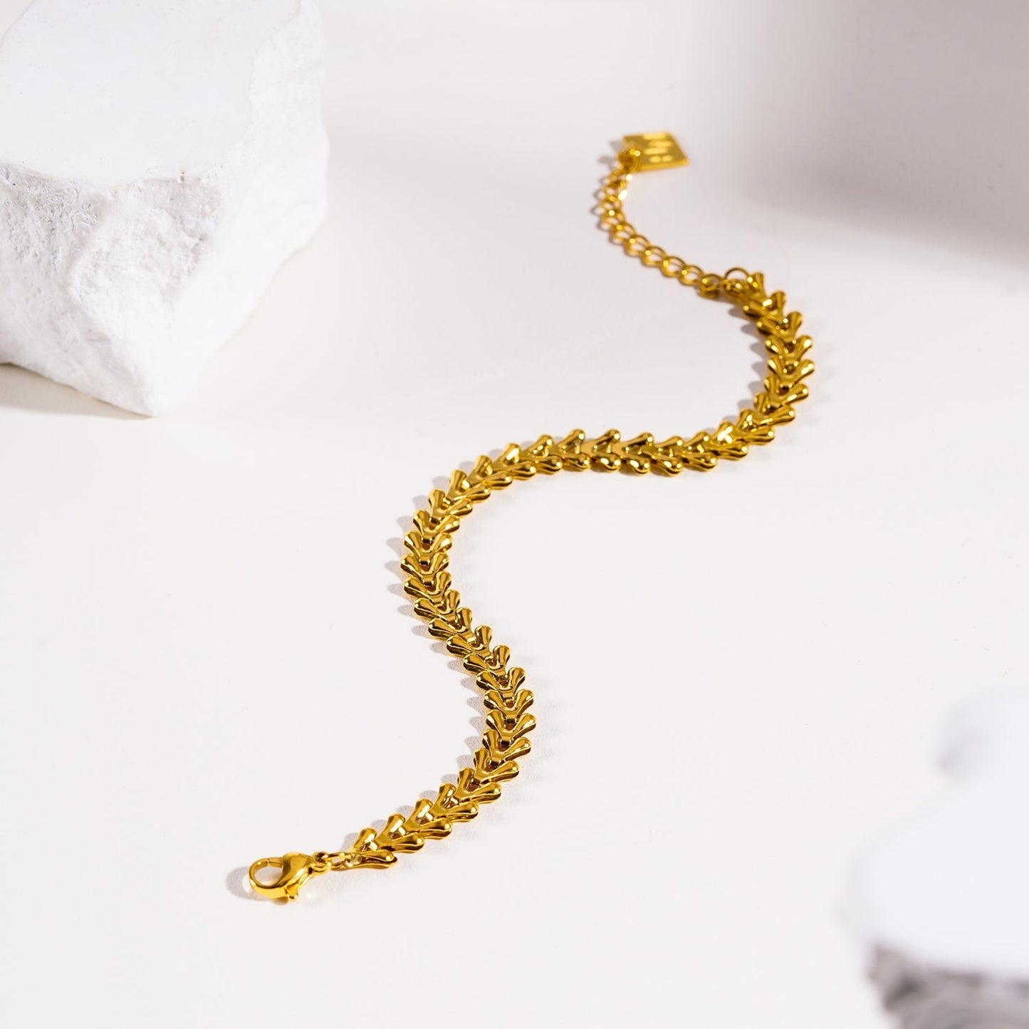 BLYTH:  Vintage-Inspired Linked Abstract Crest Bracelet - Velora Luxury Fashion