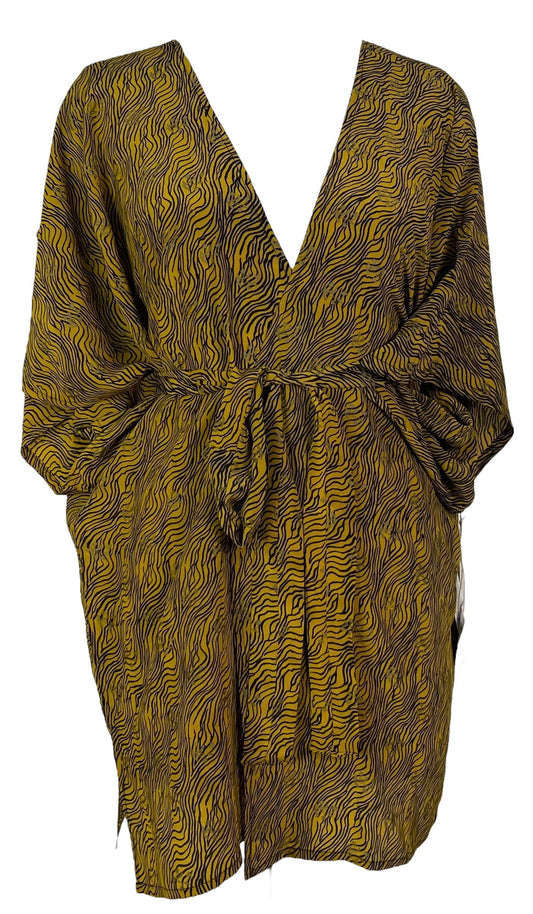 PRC6925 Avatar Pure Silk Kimono-Sleeved Jacket with Belt - Velora