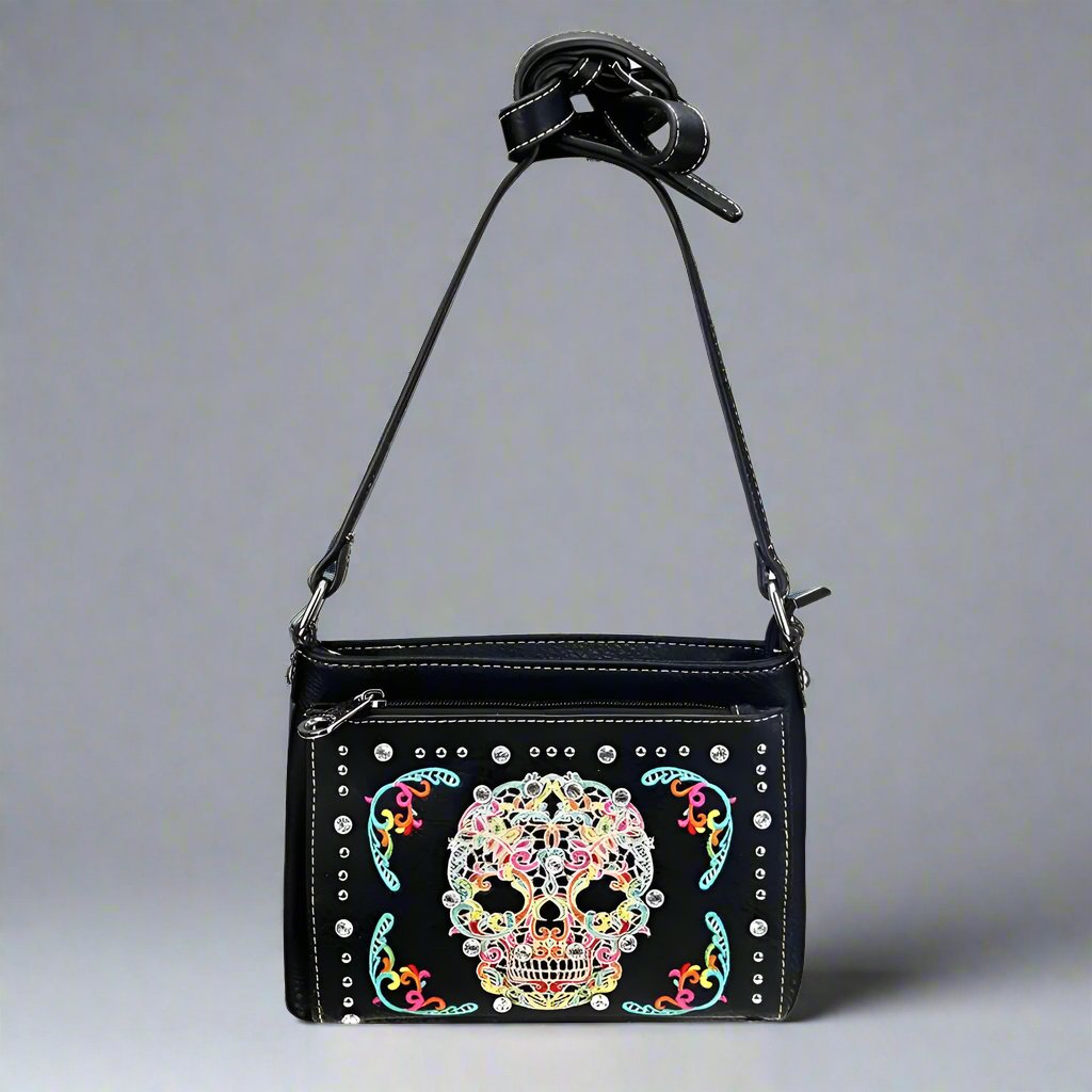 BOL Cross Body Sugar Skull Faux Leather Handbag - Velora Luxury Fashion