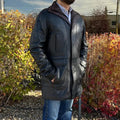 BOL Men's Double Collar Two-Tone Long Coat | Leather Jacket - Velora Luxury Fashion