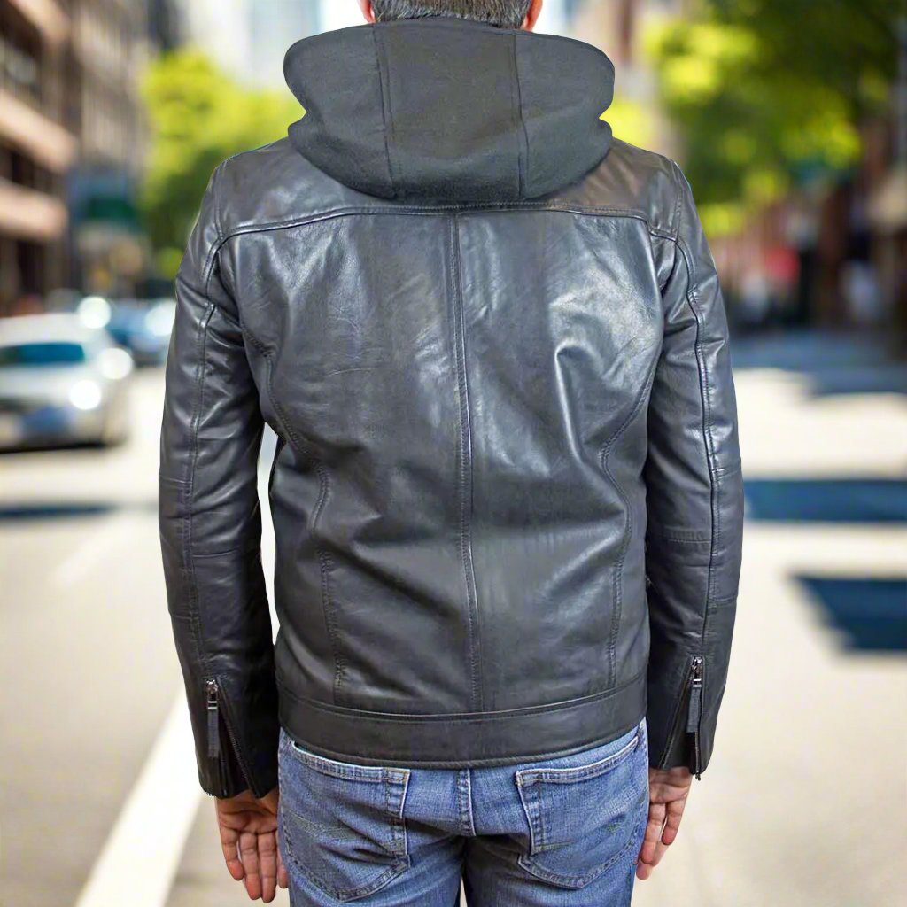 BOL Men's Eduardo Hoodie Leather Jacket - Velora Luxury Fashion