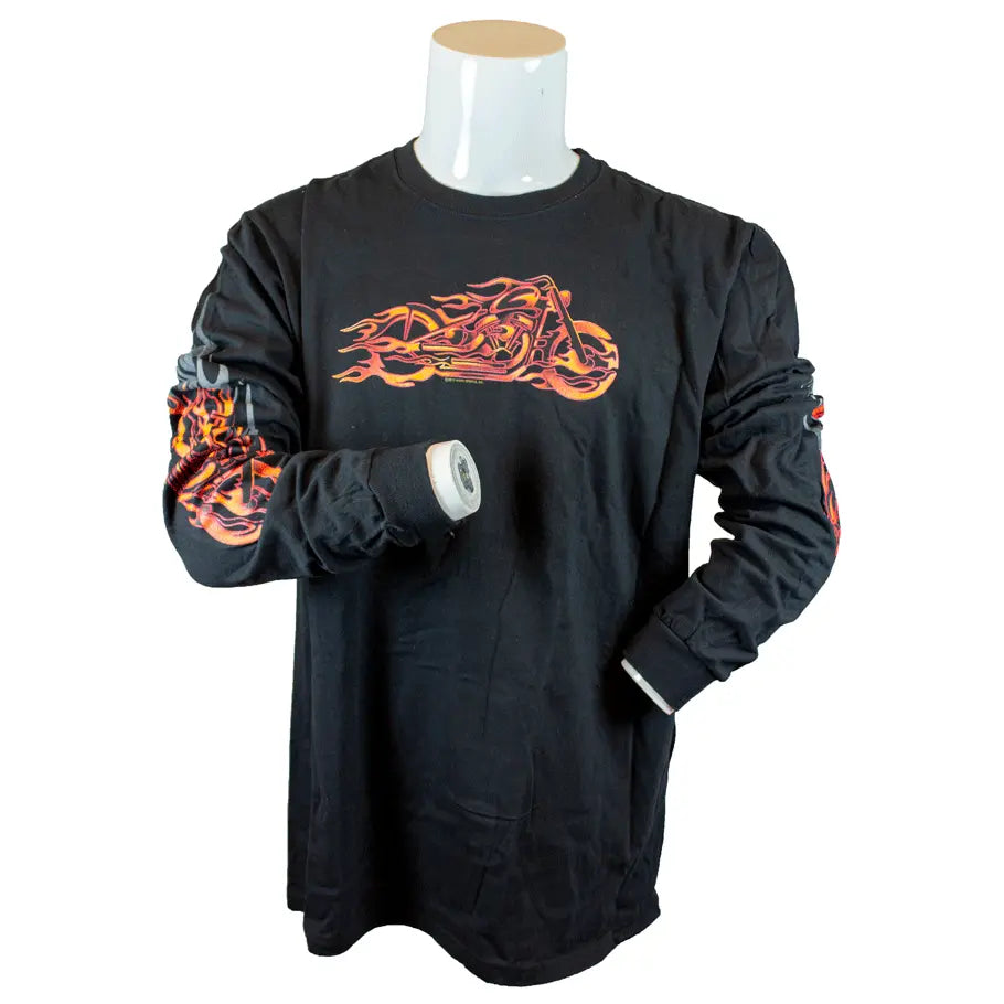 BOL Men's Flaming Bobber Motorcycle Long Sleeve Shirt - Velora Luxury Fashion