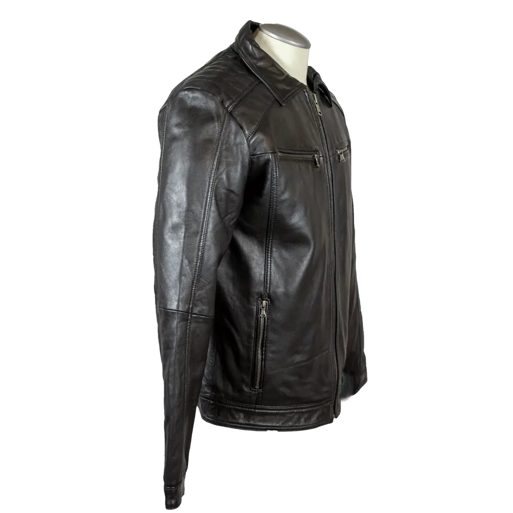 BOL Men's Zip Pocket Leather Jacket - Velora Luxury Fashion