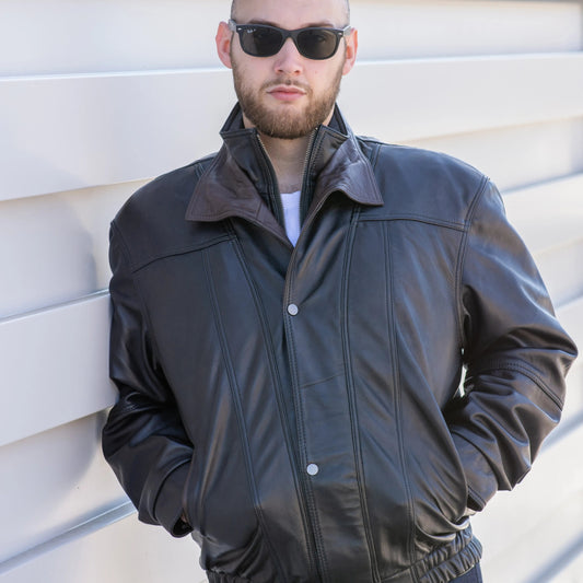 BOL Men's Double Collar Leather Bomber Jacket Boutique of Leathers/Open Road