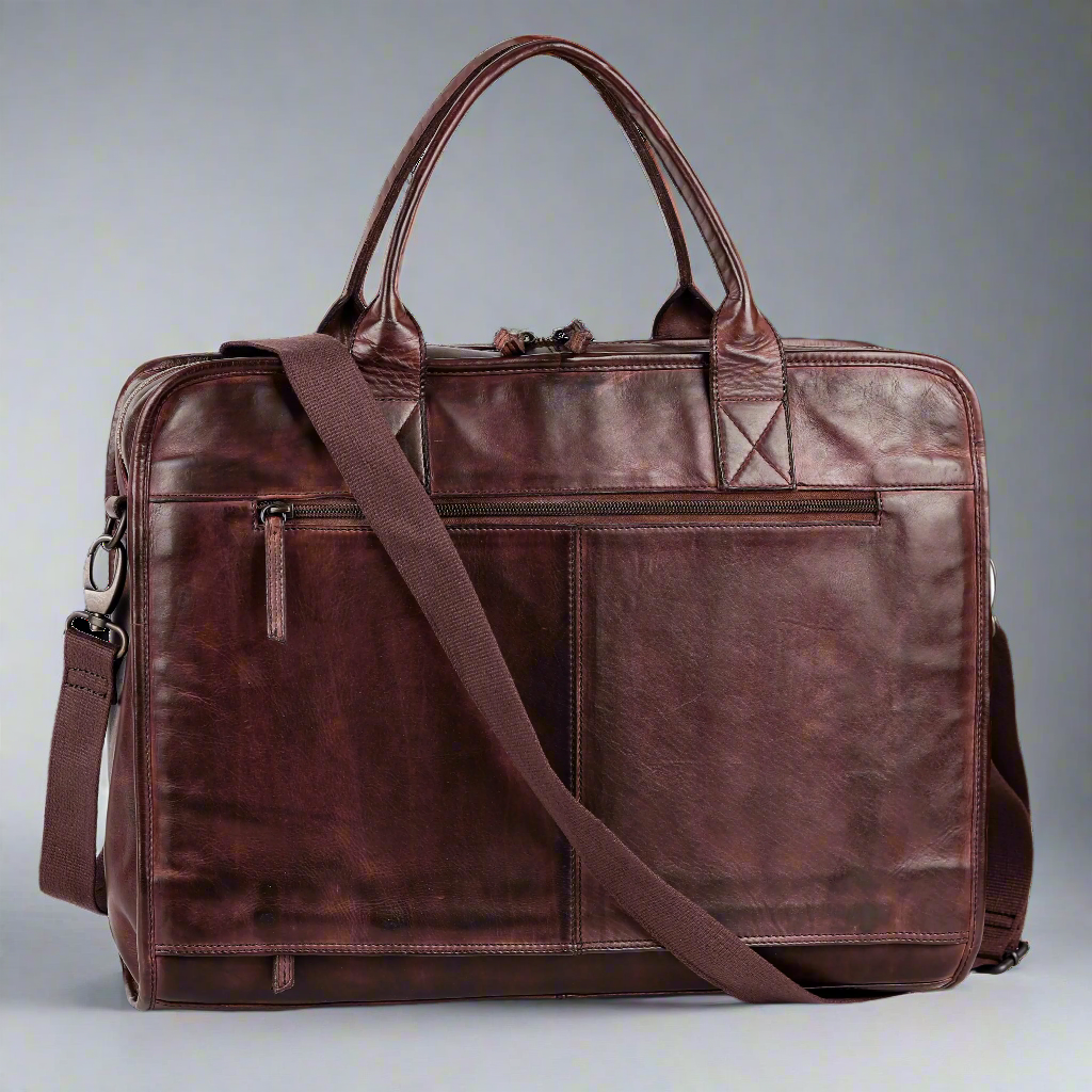 BOL/Open Road Two Handle Messenger Laptop Leather Bag - Velora Luxury Fashion