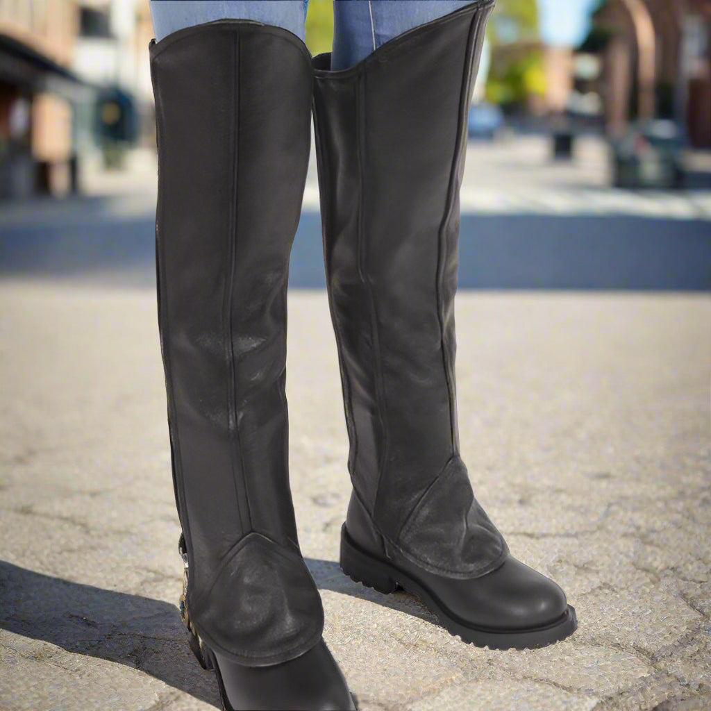 BOL/Open Road Women's Leather Half Chaps - Velora Luxury Fashion