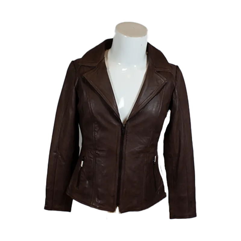BOL Women's Classic Open Collar Leather Jacket - Velora Luxury Fashion