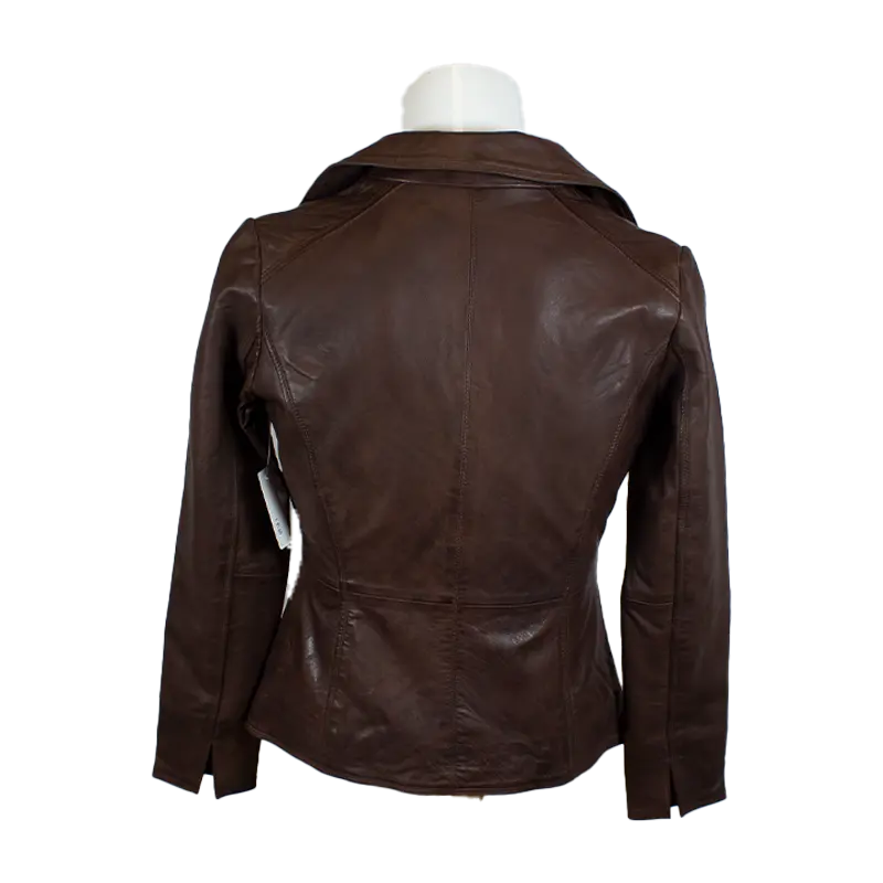 BOL Women's Classic Open Collar Leather Jacket - Velora Luxury Fashion
