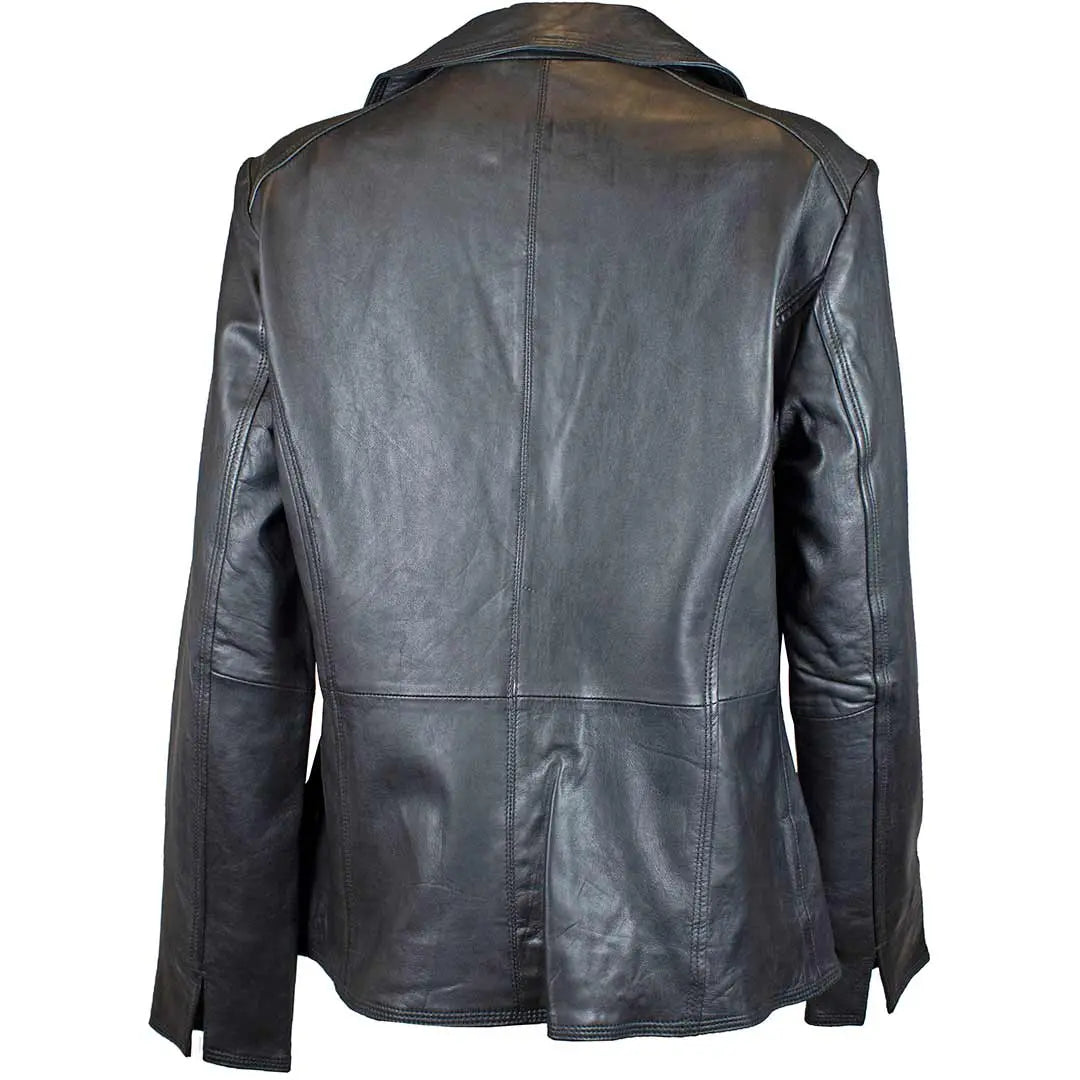 BOL Women's Classic Open Collar Leather Jacket - Velora Luxury Fashion