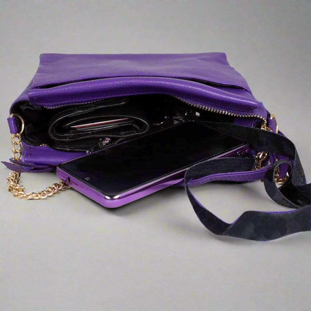 BOL Women's Cross Body Leather Bag with Chain and Leather Strap - Velora Luxury Fashion