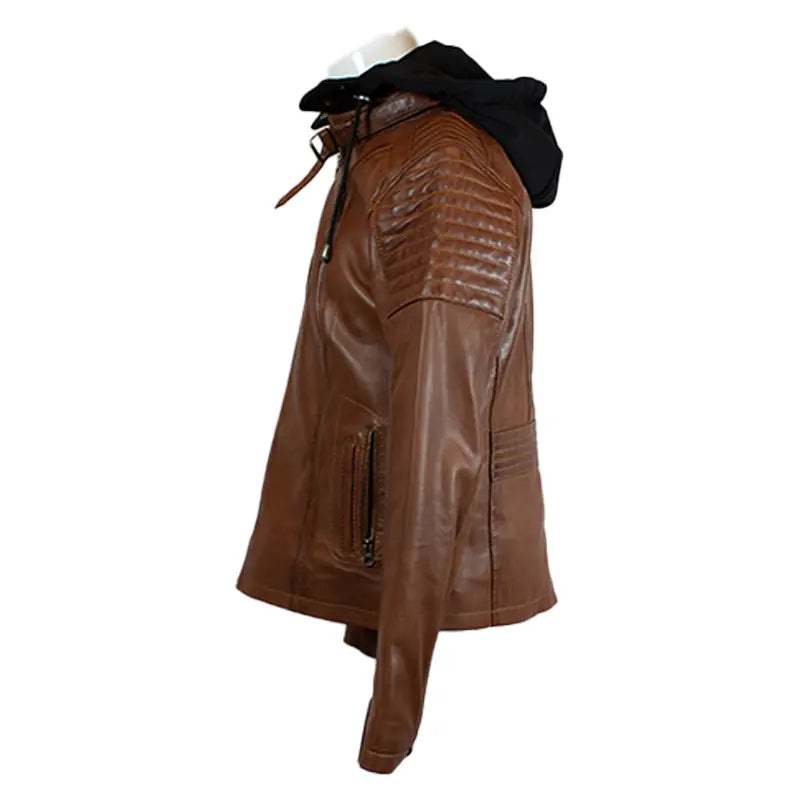 BOL Women's Hooded Leather Jacket - Velora Luxury Fashion