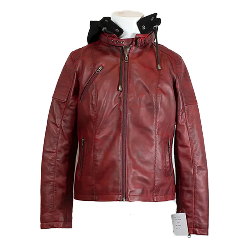 BOL Women's Hooded Leather Jacket - Velora Luxury Fashion