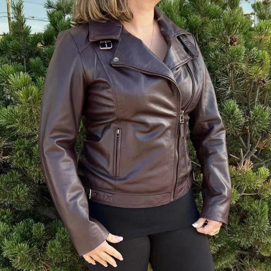 BOL Women's Leather Biker Style Jacket - Velora Luxury Fashion