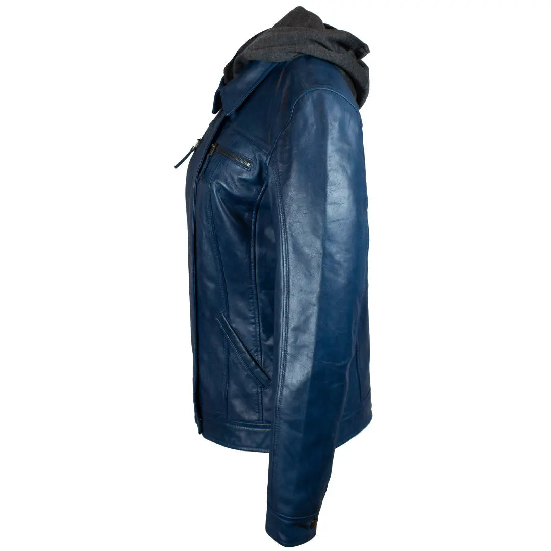 BOL Women's Removable Hood Leather Jacket - Velora Luxury Fashion