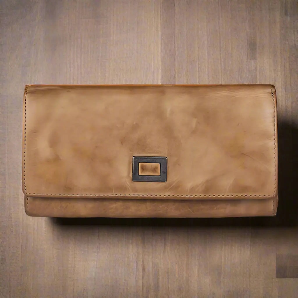 BOL Women's Square Tab Leather Wallet - Velora Luxury Fashion