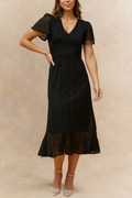 Bonnie Stretch Crochet Midi Dress - Velora Luxury Fashion