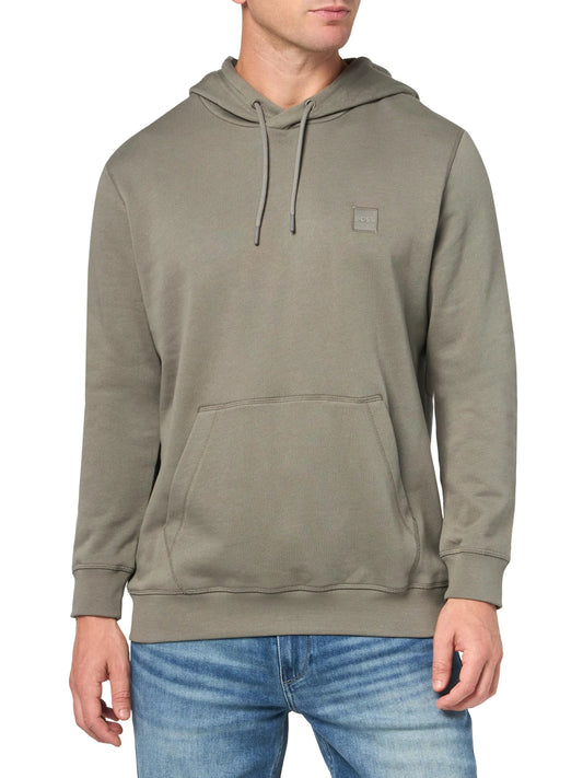 BOSS Cotton Terry Pullover Hoodie - Fossil Grey XXL - Velora Luxury Fashion