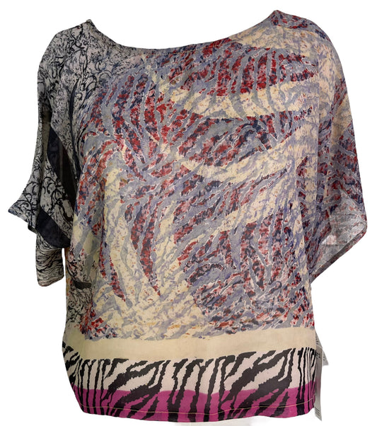 PRG6145 Sheer Avatar Pure Silk Boxy Top - Velora