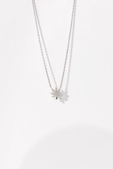 SILVER CANNABIS LEAF NECKLACE