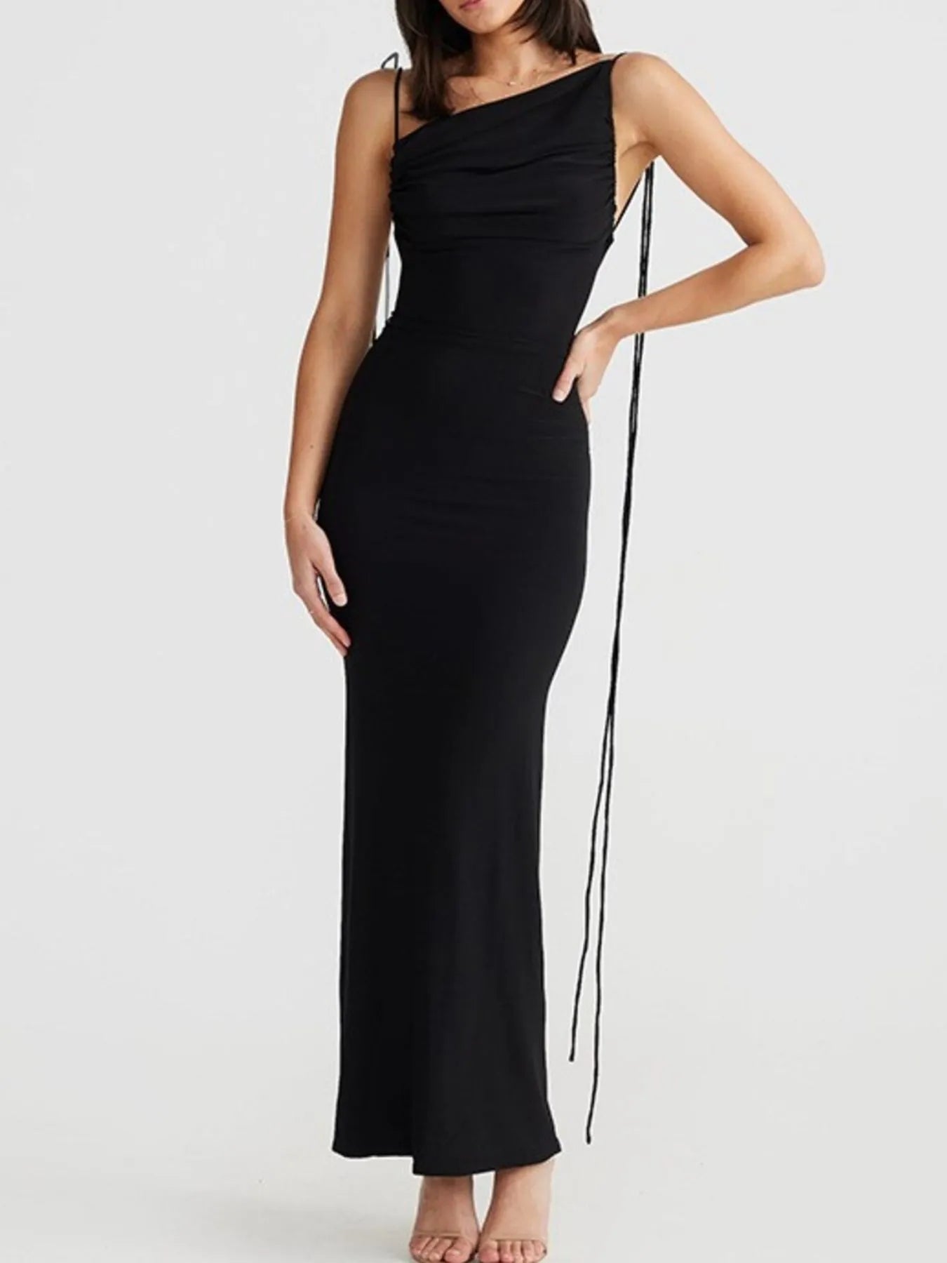 Backless Slit Sleeveless Bodycon Maxi Dress - Velora Luxury Fashion