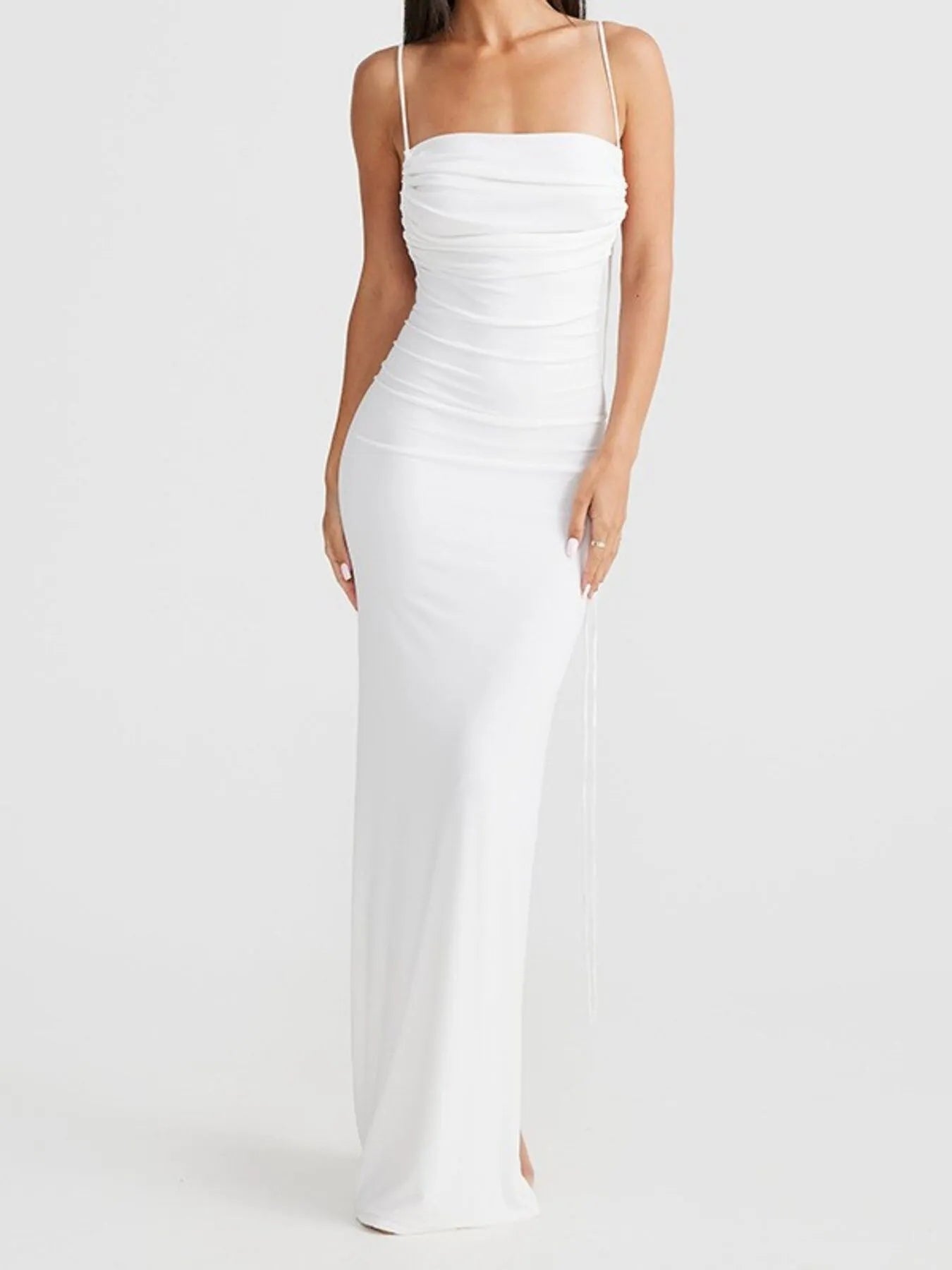 Backless Slit Sleeveless Bodycon Maxi Dress - Velora Luxury Fashion