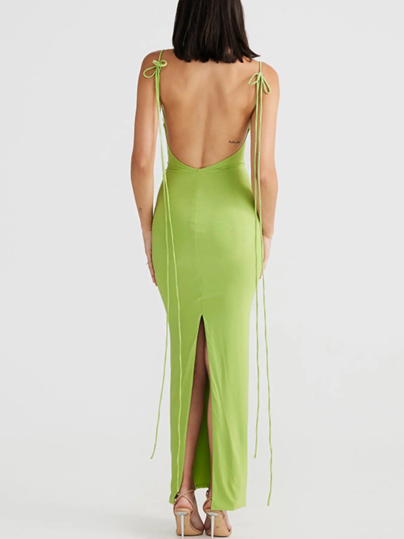 Backless Slit Sleeveless Bodycon Maxi Dress - Velora Luxury Fashion