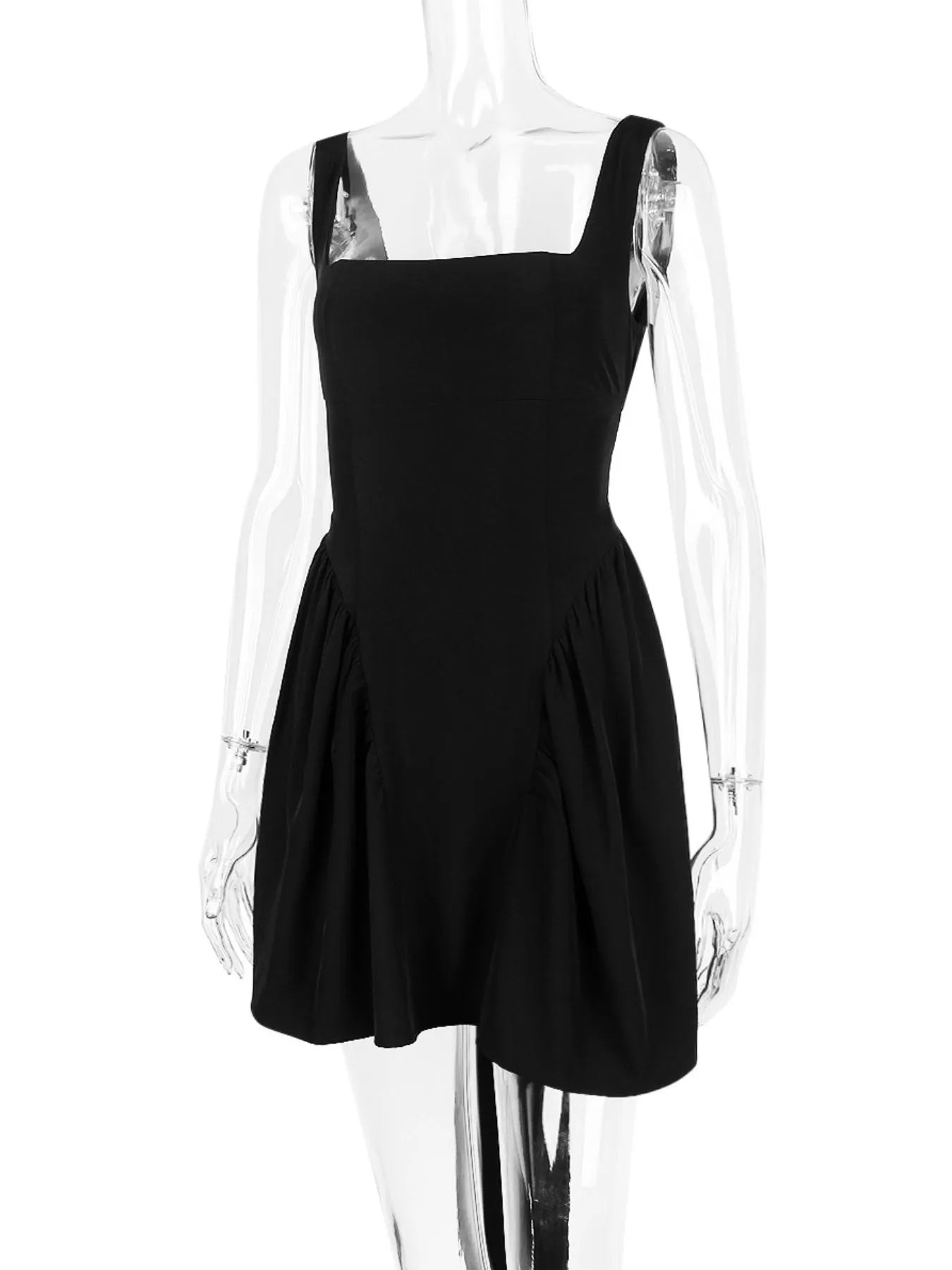 Backless Square Neck Mini Dress - Velora Luxury Fashion