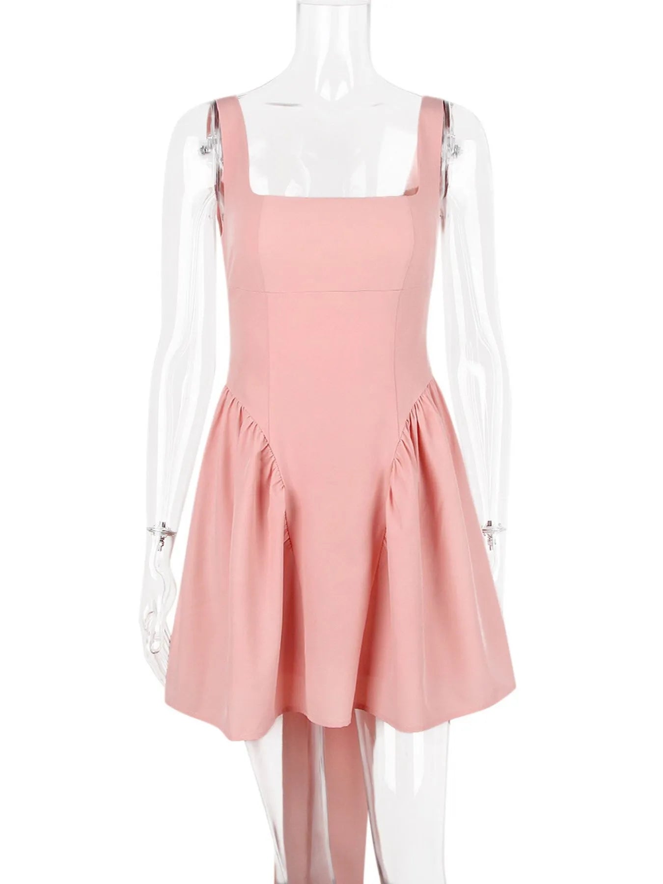 Backless Square Neck Mini Dress - Velora Luxury Fashion