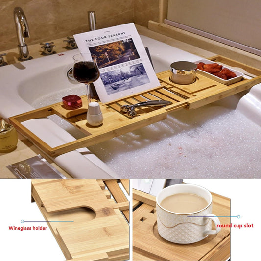 Bamboo Bath Caddy Tray - Velora Luxury Fashion