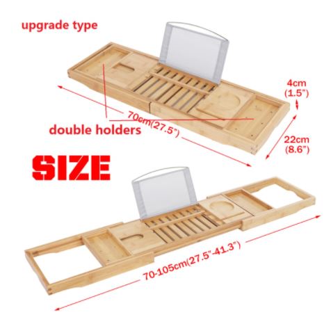 Bamboo Bath Caddy Tray - Velora Luxury Fashion