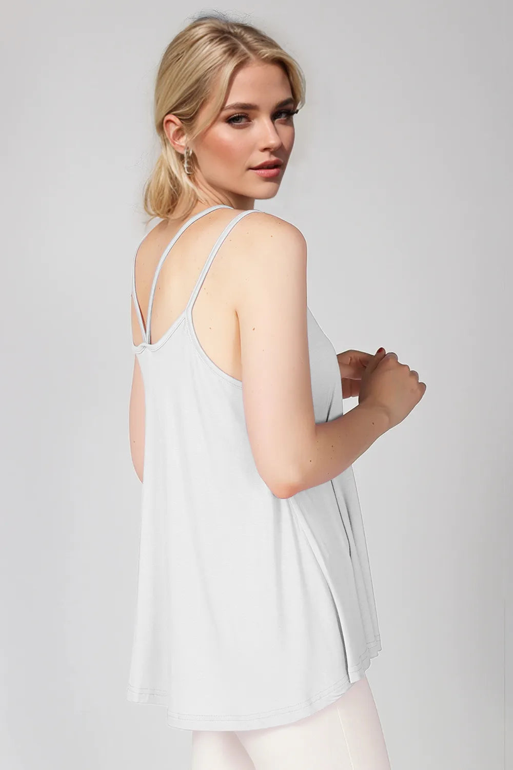 Basic Bae Bamboo Scoop Neck Double Spaghetti Straps Cami - Velora Luxury Fashion