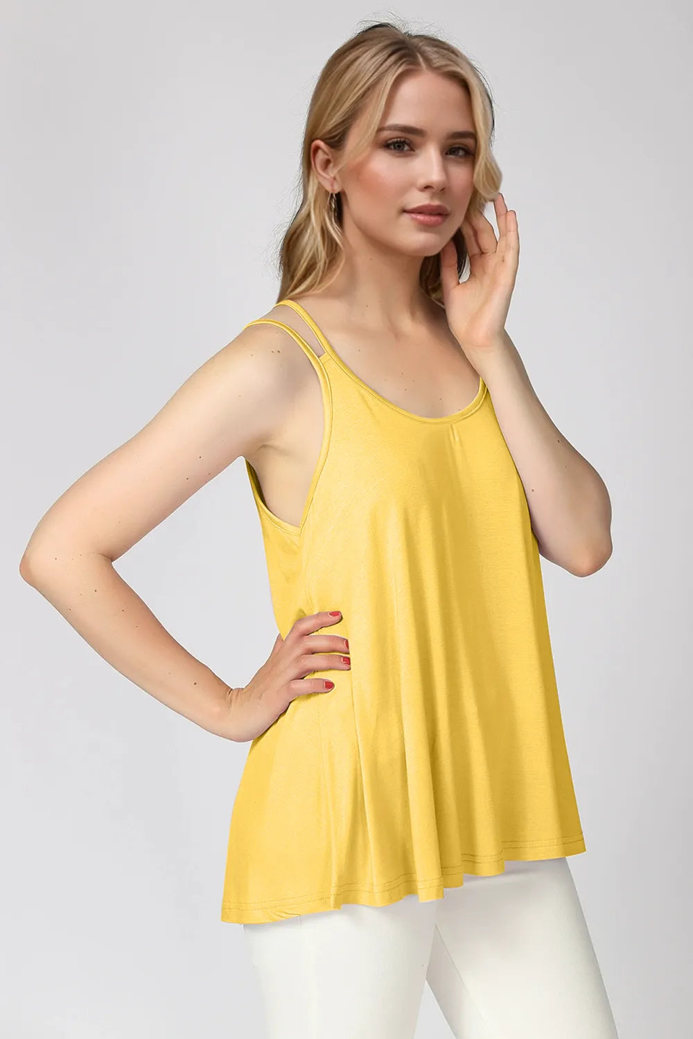 Basic Bae Bamboo Scoop Neck Double Spaghetti Straps Cami - Velora Luxury Fashion