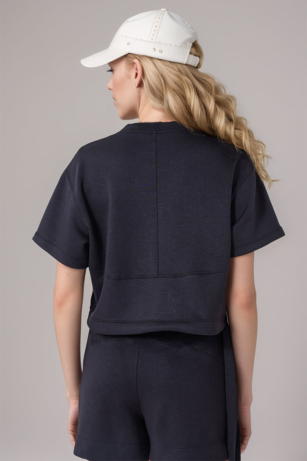 Basic Bae Drawstring Hem Air Scuba Round Neck Short Sleeve T-Shirt - Velora Luxury Fashion