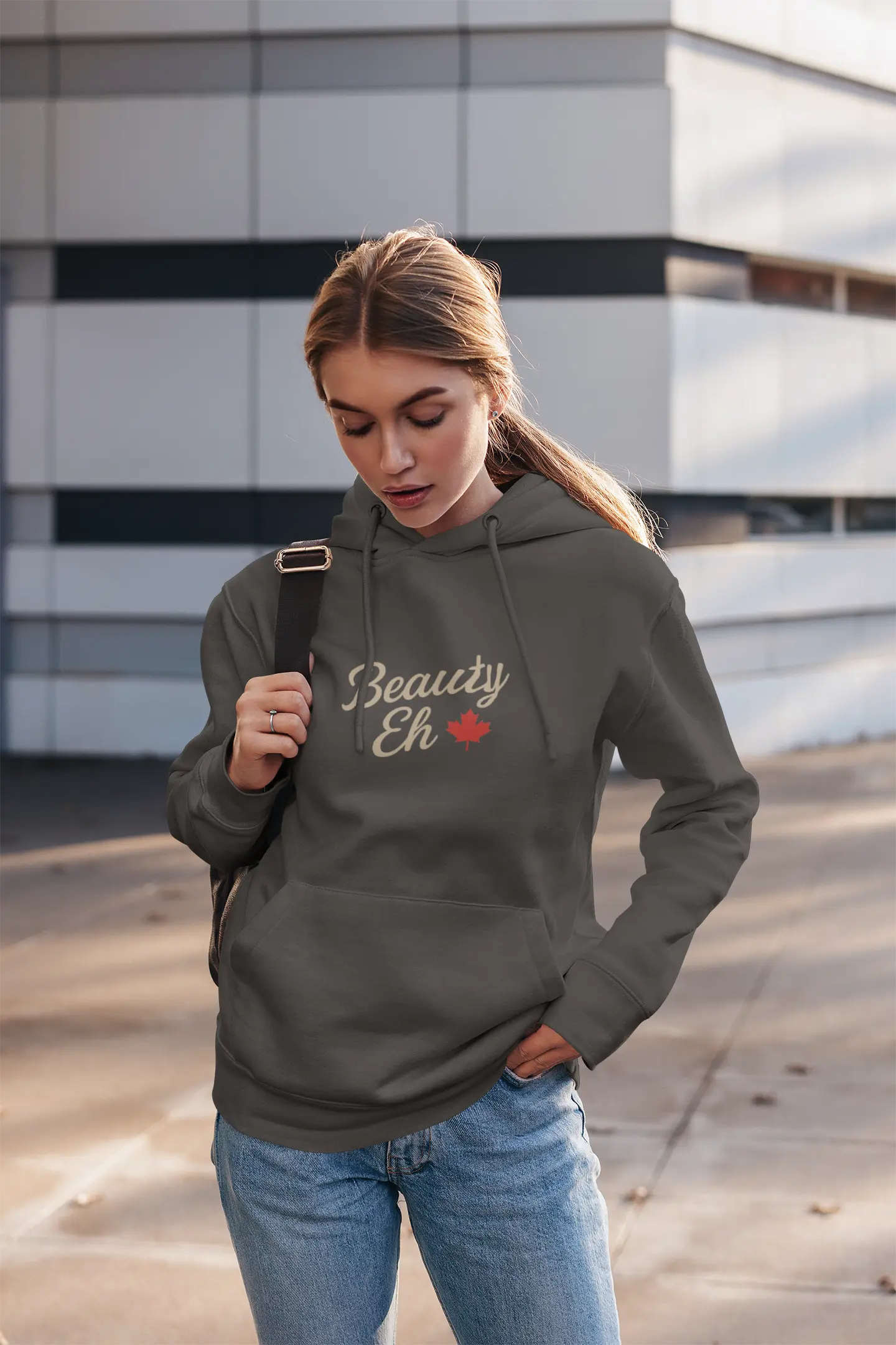Beauty Eh Canadian Hoodie - Maple Leaf Pride Pullover Sweatshirt - Womens Canada Day Apparel - Cozy Fleece Lined Hooded Sweatshirt - Velora Luxury Fashion