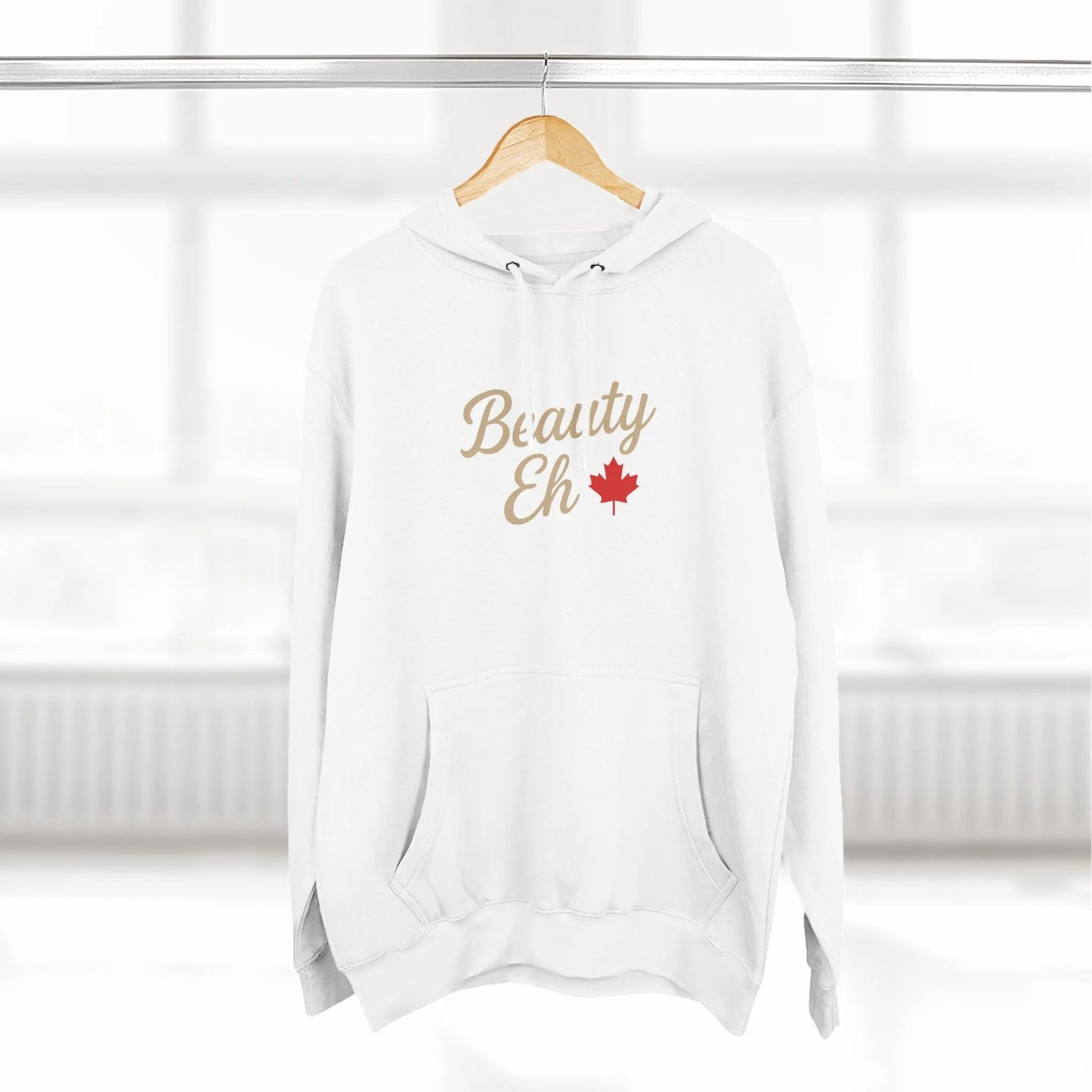 Beauty Eh Canadian Hoodie - Maple Leaf Pride Pullover Sweatshirt - Womens Canada Day Apparel - Cozy Fleece Lined Hooded Sweatshirt - Velora Luxury Fashion