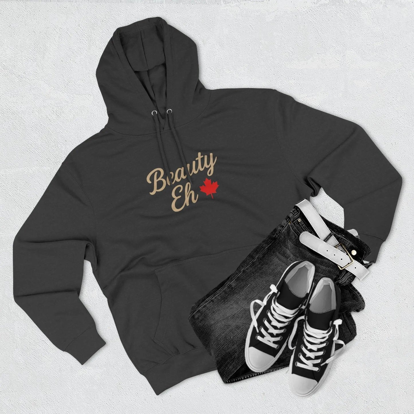 Beauty Eh Canadian Hoodie - Maple Leaf Pride Pullover Sweatshirt - Womens Canada Day Apparel - Cozy Fleece Lined Hooded Sweatshirt - Velora Luxury Fashion