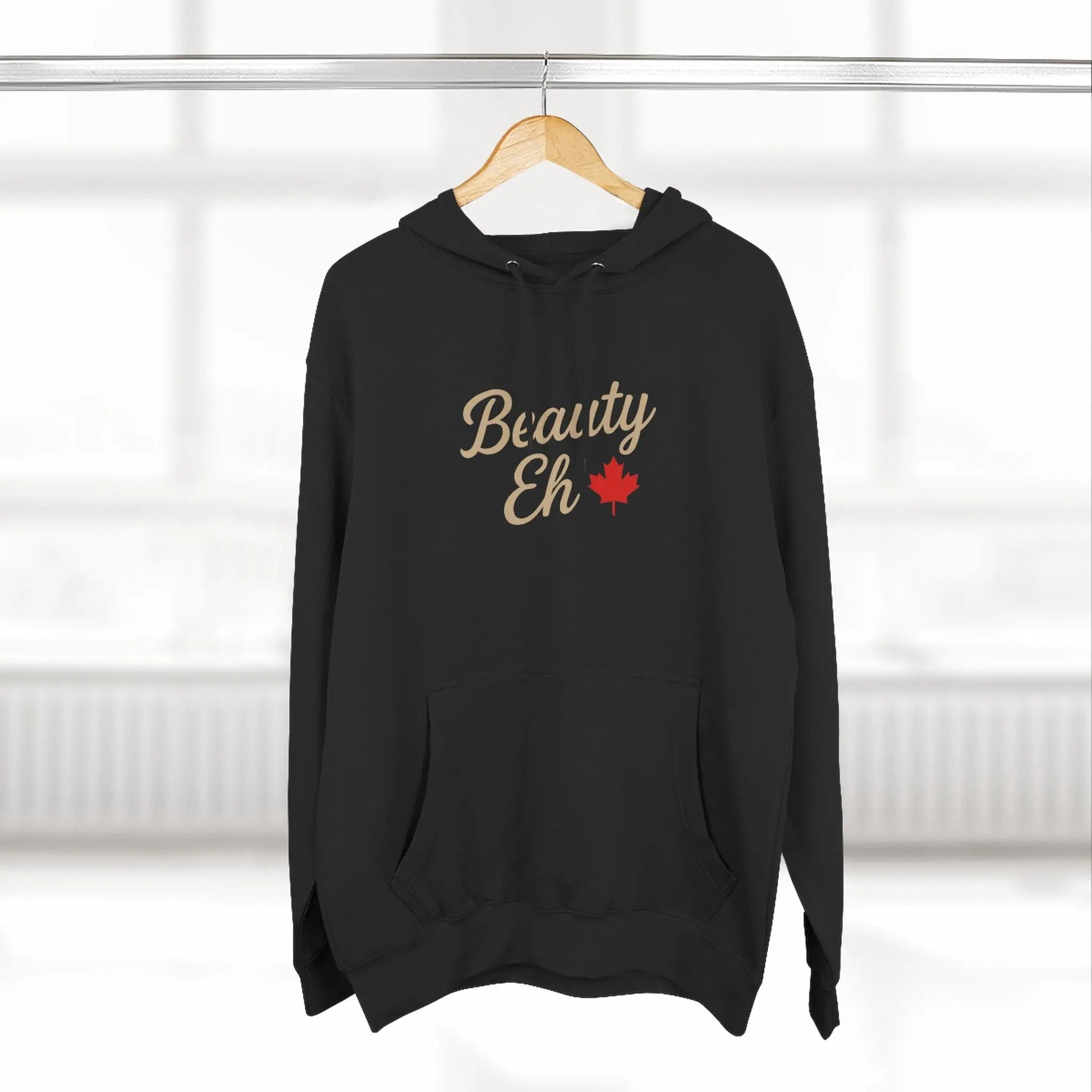 Beauty Eh Canadian Hoodie - Maple Leaf Pride Pullover Sweatshirt - Womens Canada Day Apparel - Cozy Fleece Lined Hooded Sweatshirt - Velora Luxury Fashion