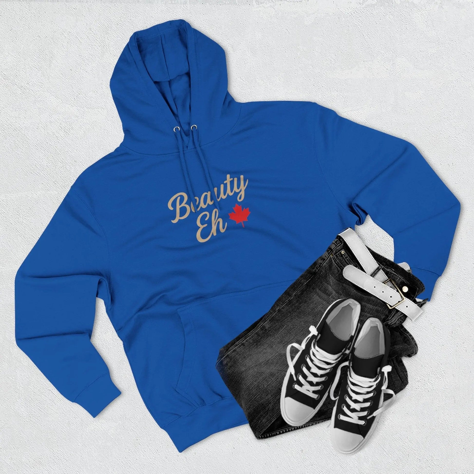 Beauty Eh Canadian Hoodie - Maple Leaf Pride Pullover Sweatshirt - Womens Canada Day Apparel - Cozy Fleece Lined Hooded Sweatshirt - Velora Luxury Fashion