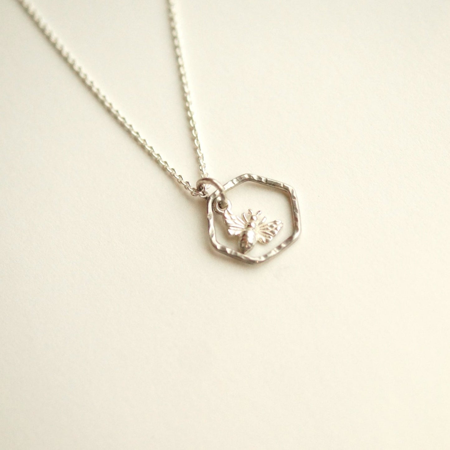 Bee in Hexagon Pendant