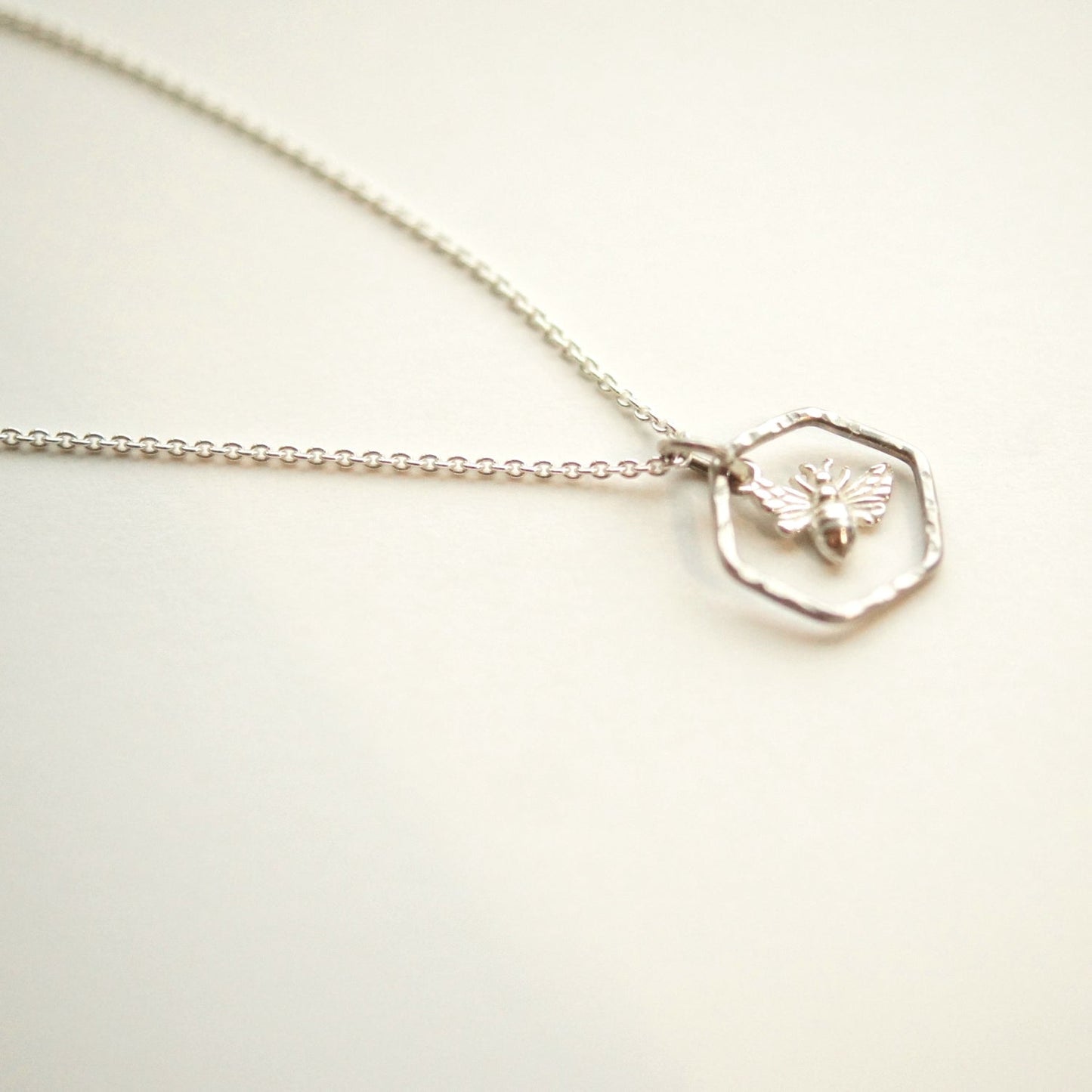 Bee in Hexagon Pendant
