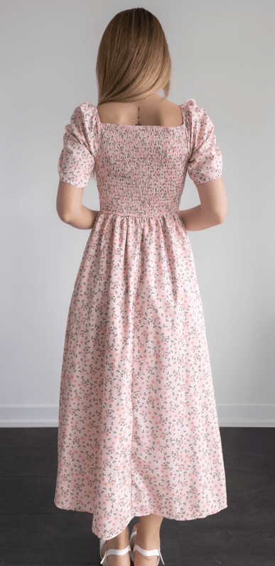 Floral Puff Sleeve Maxi Dress