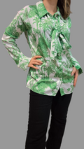 Belted Formal Printed Shirt - Velora Luxury Fashion
