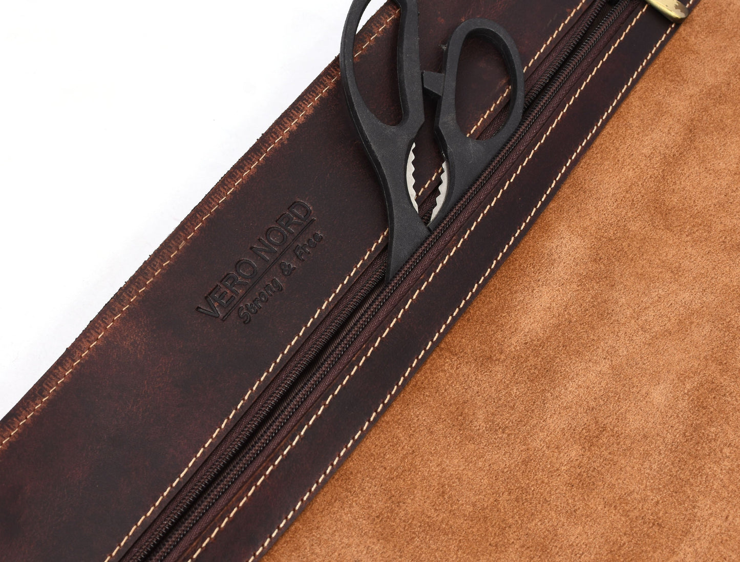 Bend Leather Chef Knife Roll 10 Slot - Walnut Brown - Velora Luxury Fashion