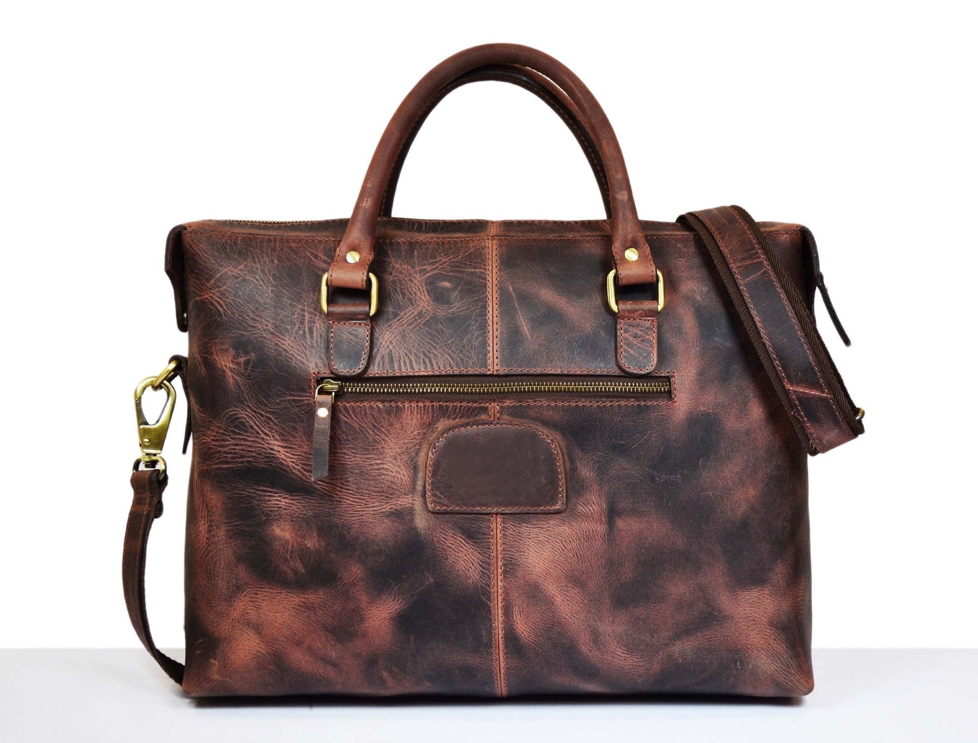 Berkeley Leather Portfolio Bag - Walnut Brown - Velora Luxury Fashion
